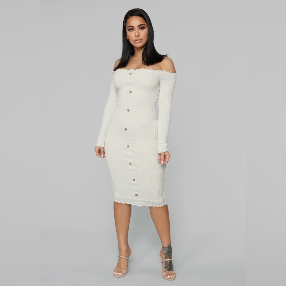 FN Jacklyn Off Shoulder Midi Dress - Sold Out!